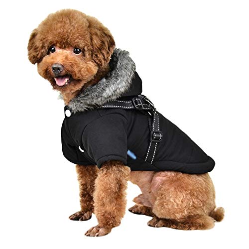 Winter Dog Clothes Pet Puppy Costume French Bulldog Outfit Coat Waterproof Jacket Clothing for Small Dogs (Color : Black Size : Large) (Black XX)