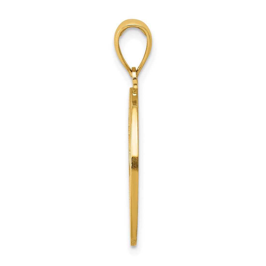 14k Yellow Gold MY BEST FRIEND with Cut-out Dog Charm
