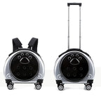 Pet Dog Cat Trolley Suitcase Luggage with Wheels Carrying Breathable Backpack Stroller