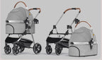 Stress Free Travel Foldable Pet Stroller for Small Medium Dogs Cats, Dog with Detachable Carrier Aluminum Alloy Frame Easy to Carry