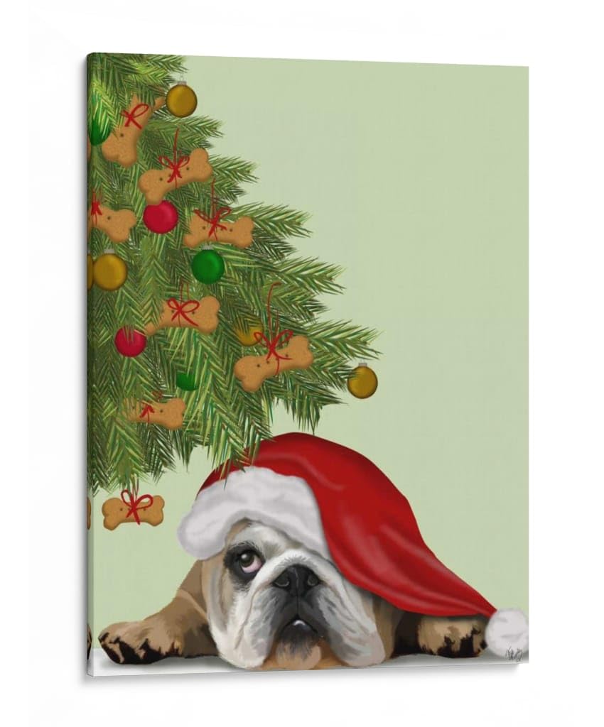 Canvas Lab | English Bulldog, Cookie Tree by Fab Funky | 30 x 40 in | Canvas Print Wall Art | Animals, Dogs, Nature, Whimsical | Wall Decor for Bedroom, Living Room or Office