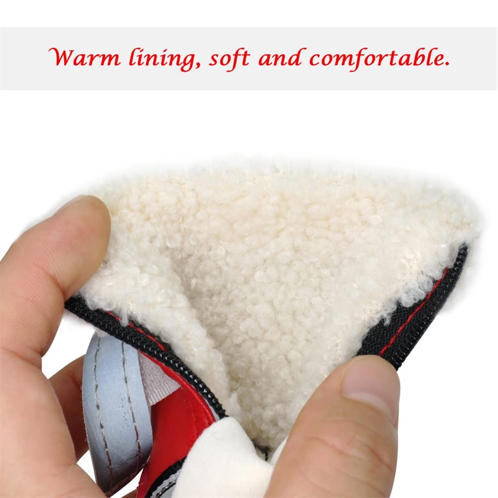 Pet Shoes Dog Shoes Winter Cotton Anti Slip Dog Rain Snow Boots Reflective Waterproof Pet Shoes Footwear for Medium Large Dogs Bulldog (Black 5 Code)