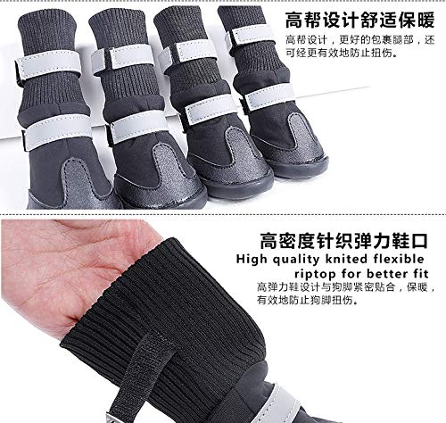 Pet Shoes Dog Shoes Waterproof Sport Dog Boots with Reflective Rugged Anti-Slip Sole Perfect for Long Legged Medium Large Dogs (Small)