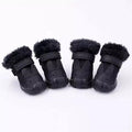 Pet Shoes Winter Pet Dog Warm Waterproof Shoes for Small Dogs TedBichon Schnauzer Thick Cotton Non Slip Shoes (Black 5 Code)