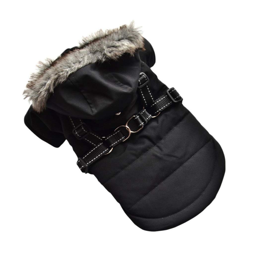 Winter Dog Clothes Pet Puppy Costume French Bulldog Outfit Coat Waterproof Jacket Clothing for Small Dogs (Color : Black Size : Large) (Black XX)