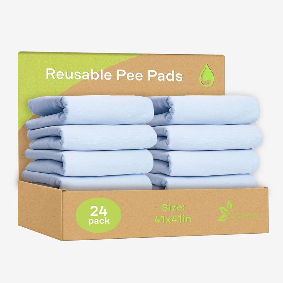 40 Pack Washable Pee Pads for Dogs 34"x36", Waterproof Puppy Pee Pads
