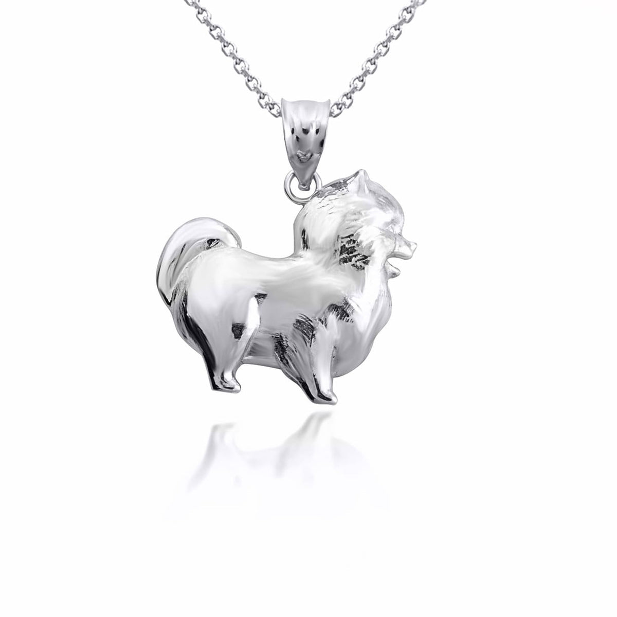 Pomeranian PomChi Chihuahua Pet Dog pendant With Chain 14K Gold
