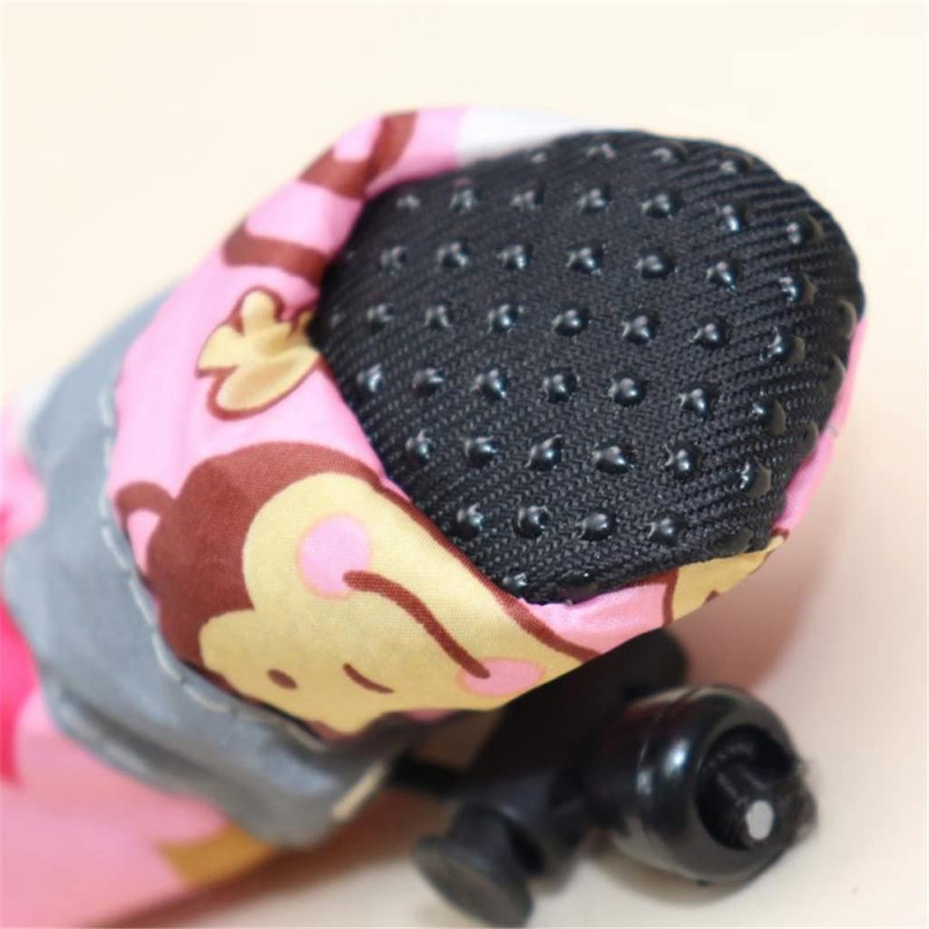 Pet Shoes 4 Pack/Set Pet Winter Rain Boots Set with Fleece Liner Cartoon Waterproof Anti Slip Shoes for Dogs (Yellow 3 Tail)