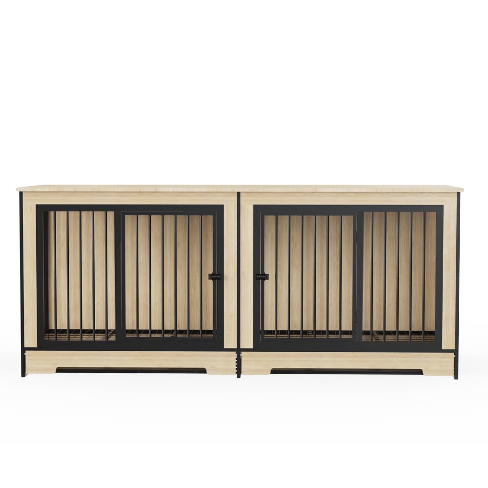 Double-Compartment Dog Crate Furniture for Medium and Large Dogs