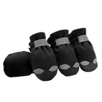 Pet Shoes Winter Dog Shoes Warm Pet Dog Boots Waterproof Puppy Dog Rain Snow Booties Socks Reflective Dog Footwear Outdoor (Black 8 code)