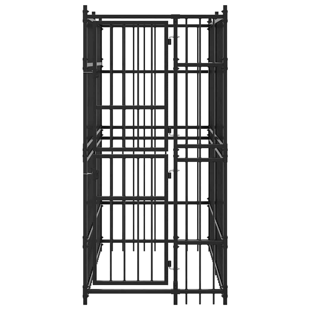 Dog Kennel, Outdoor Exercise Pen for Puppy, Powder-Coated Steel