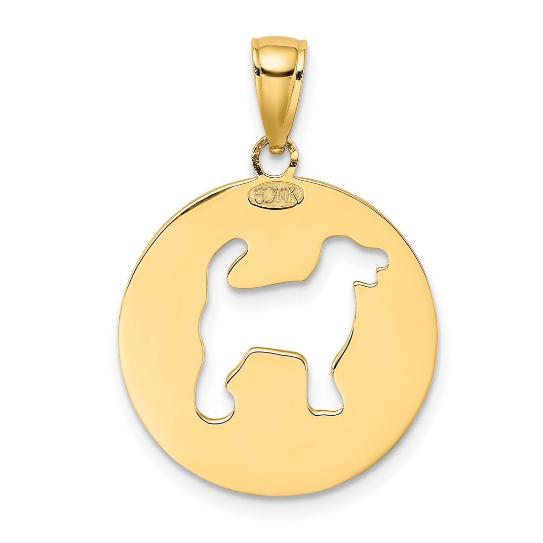 14k Yellow Gold MY BEST FRIEND with Cut-out Dog Charm