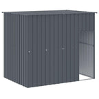 Dog House with Run 84.3x179.9x71.3 Inch Large Outdoor Galvanized Steel Kennel for Pets, Exercise Playpen with Secure Roof and Door