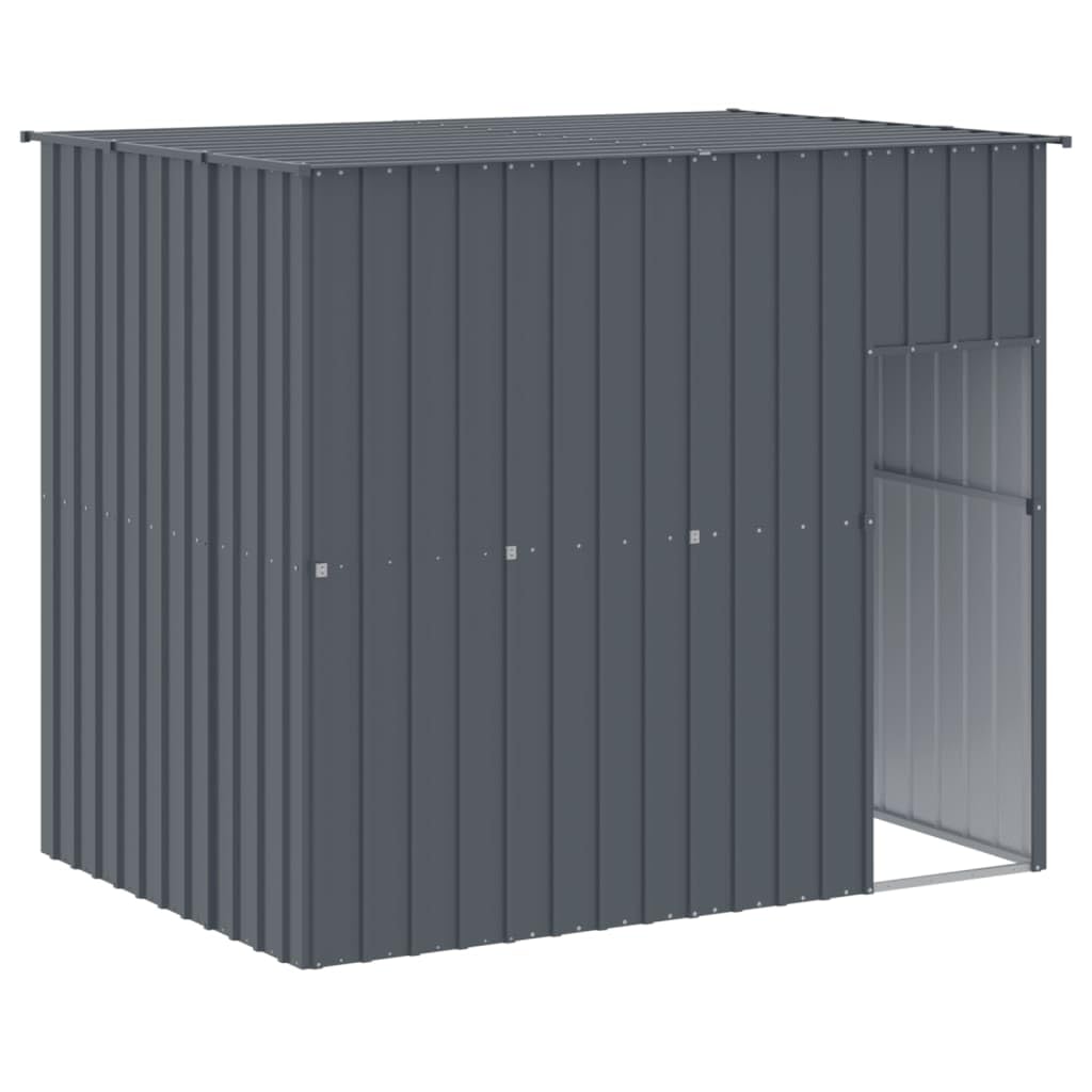 Dog House with Run 84.3x179.9x71.3 Inch Large Outdoor Galvanized Steel Kennel for Pets, Exercise Playpen with Secure Roof and Door
