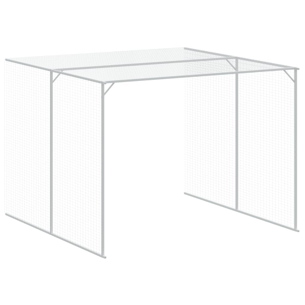 Dog House with Run 84.3x179.9x71.3 Inch Large Outdoor Galvanized Steel Kennel for Pets, Exercise Playpen with Secure Roof and Door