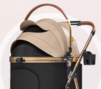 Stress Free Travel Foldable Pet Stroller for Small Medium Dogs Cats, Dog with Detachable Carrier Aluminum Alloy Frame Easy to Carry