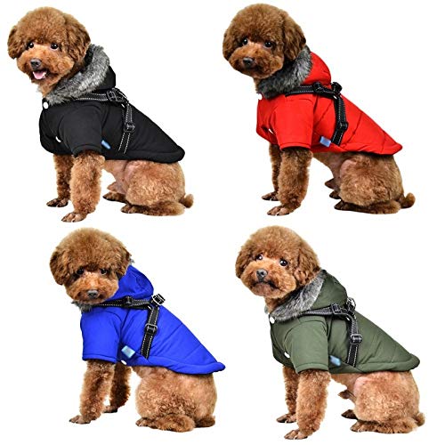 Winter Dog Clothes Pet Puppy Costume French Bulldog Outfit Coat Waterproof Jacket Clothing for Small Dogs (Color : Black Size : Large) (Black XX)