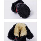 Pet Shoes Winter Pet Dog Warm Waterproof Shoes for Small Dogs TedBichon Schnauzer Thick Cotton Non Slip Shoes (Green 3 Code)
