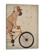 Canvas Lab | French Bulldog on Bicycle by Fab Funky | 30 x 40 in | Canvas Print Wall Art | Animals, Dogs, Nature, Whimsical | Wall Decor for Bedroom, Living Room or Office