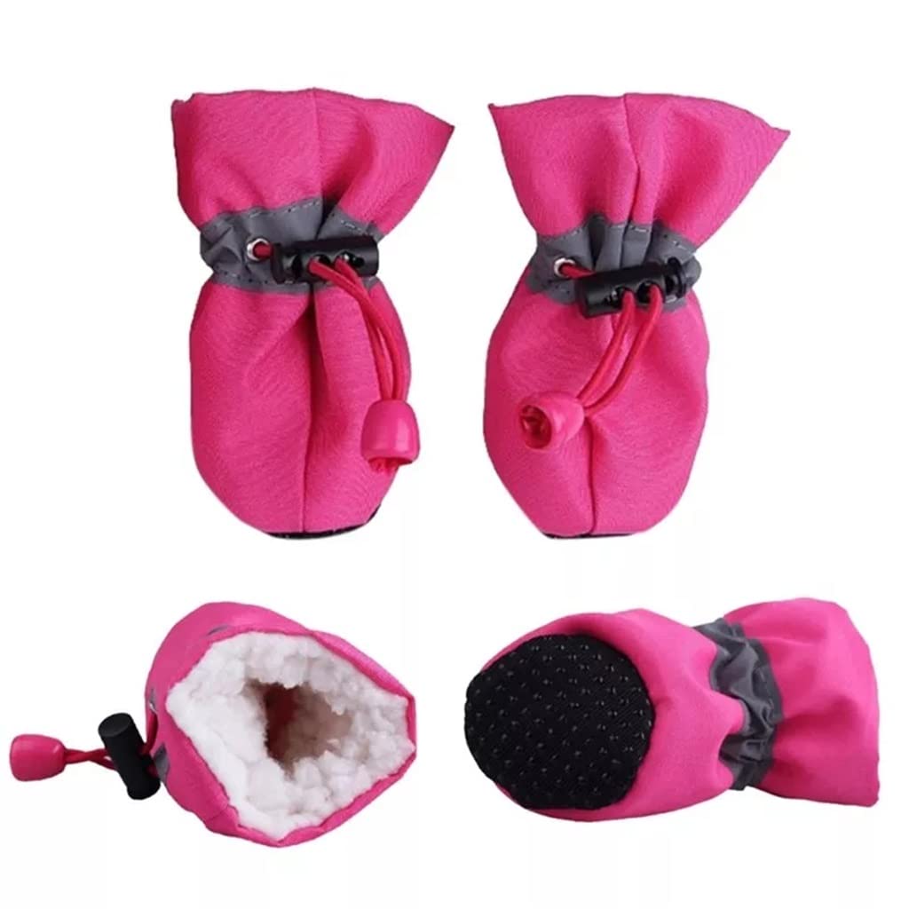 Pet Shoes 4pcs Antiskid Puppy Shoes Pet Protection Soft-Soled Pet Dog Shoes Winter Prewalkers Soft Supplies Pet Paw Care (Blue 2 Code)