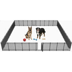 47" H 48-Panel Metal Dog Playpen for Yard & RV, Black Silver