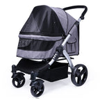 Portable Cat Dog Pet Stroller, Easy to Fold Large and Medium Pet Jogging Stroller, Multifunction Pet Travel System(Gray-1)