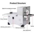 Commercial Hot Dog Binding Machine, Sausage Knot Machine, Binding Mode/Winding Mode, Portable Stainless Steel Kitchen Processor Tools For Kitchen Cooking, Dining - With Foot Pedal