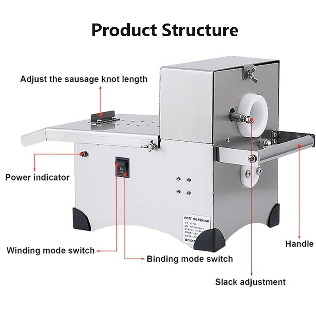 Commercial Hot Dog Binding Machine, Sausage Knot Machine, Binding Mode/Winding Mode, Portable Stainless Steel Kitchen Processor Tools For Kitchen Cooking, Dining - With Foot Pedal