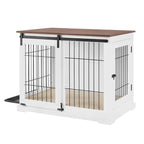 Dog Crate Furniture, Side Opening Wooden Dog Crate, Indoor Side Table, All Season Furniture Dog Crate with Tray and Cushion for Medium and Large Dogs(Small)