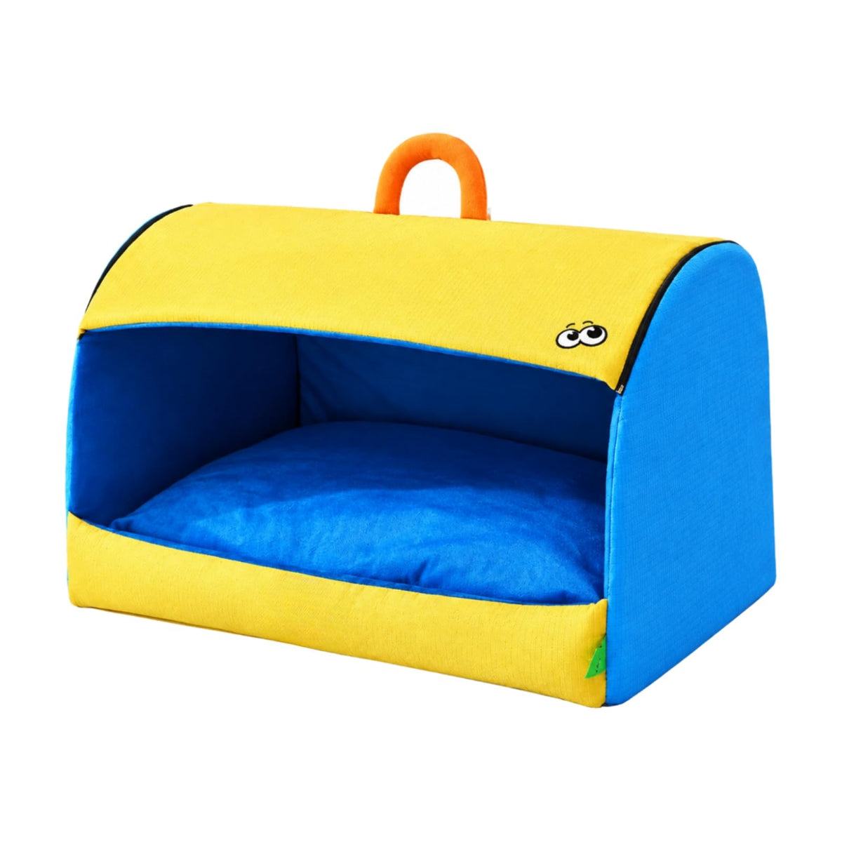 Yajuyi Semi-Enclosed Dog Bed with Carrying Handle Cozy Arched Dog Bed with Sleeping Cushion Warm Semi-Enclosed Pet Enclosure for Bedroom, Napping