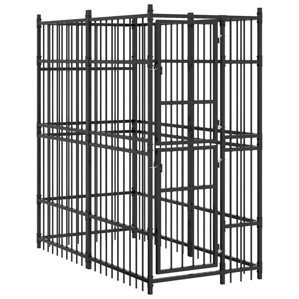 Dog Kennel, Outdoor Exercise Pen for Puppy, Powder-Coated Steel