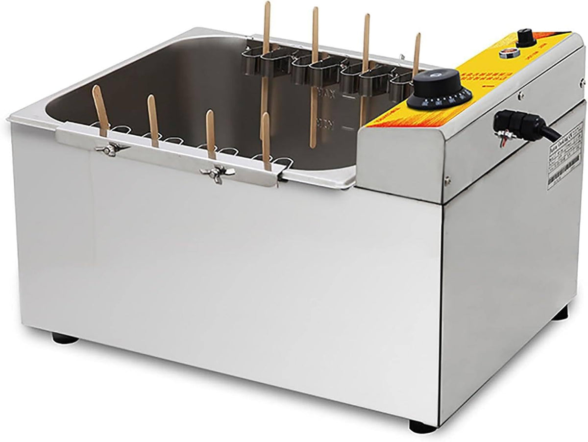 Commercial 12L Electric Corn Dog Fryer, 2500W Automatic Temperature Control Cheese Stick Hot Dog Machine with Stainless Steel Basket for Restaurant Use