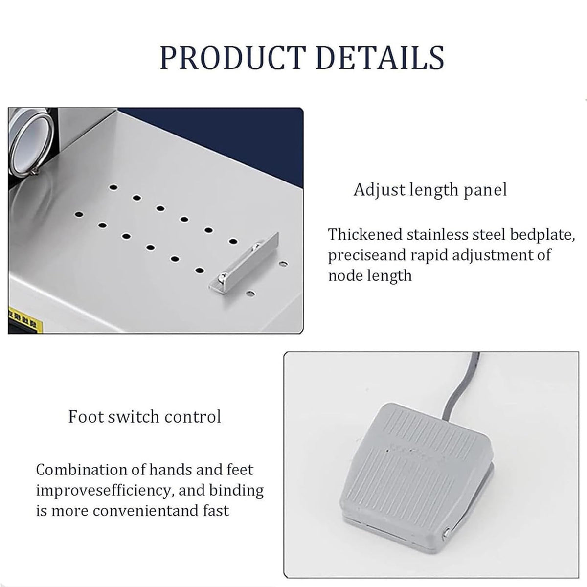 Commercial Hot Dog Binding Machine, Sausage Knot Machine, Binding Mode/Winding Mode, Portable Stainless Steel Kitchen Processor Tools For Kitchen Cooking, Dining - With Foot Pedal