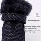 Pet Shoes Winter Pet Dog Warm Waterproof Shoes for Small Dogs TedBichon Schnauzer Thick Cotton Non Slip Shoes (Green 3 Code)