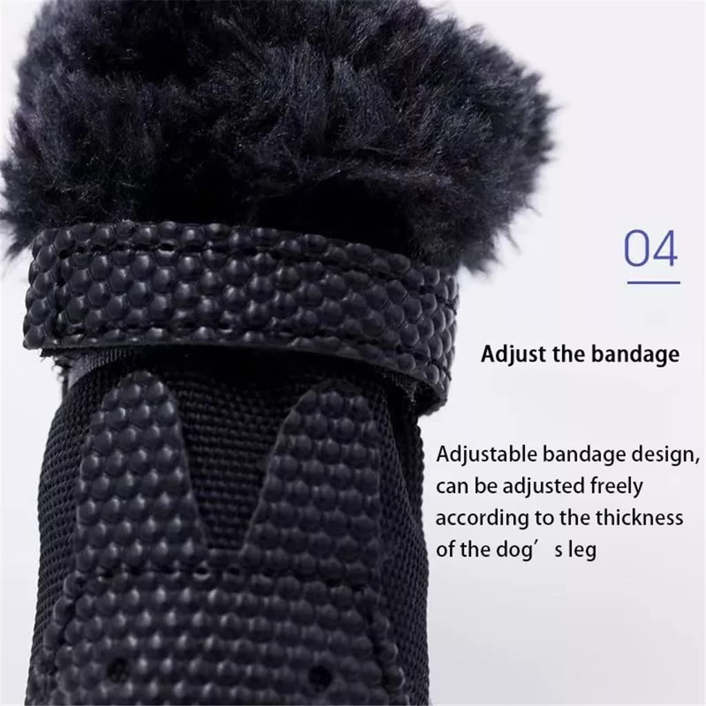 Pet Shoes Winter Pet Dog Warm Waterproof Shoes for Small Dogs TedBichon Schnauzer Thick Cotton Non Slip Shoes (Green 3 Code)