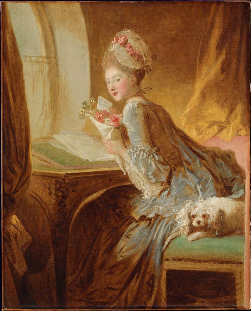 Toperfect Oil Painting Handmade $50-$2000 by College Teachers - 12 Fragonard Paintings - Young Woman Playing with a Dog hedonism Jean-Honore Fragonard - Famous Paintings on Canvas -Size4