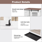 Dog Crate Furniture, Side Opening Wooden Dog Crate, Indoor Side Table, All Season Furniture Dog Crate with Tray and Cushion for Medium and Large Dogs(Small)