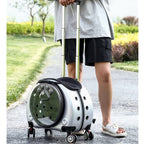 Pet Dog Cat Trolley Suitcase Luggage with Wheels Carrying Breathable Backpack Stroller