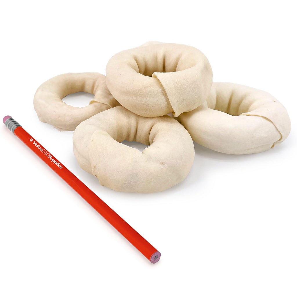 ValueBull USA Beef Rawhide Donut Ring Dog Chews, 200 Count