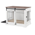Dog Crate Furniture, Side Opening Wooden Dog Crate, Indoor Side Table, All Season Furniture Dog Crate with Tray and Cushion for Medium and Large Dogs(Small)