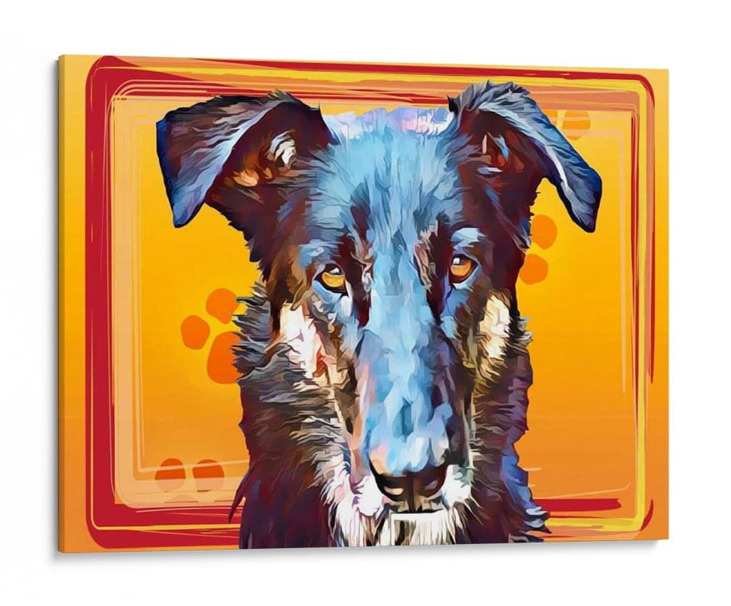 Canvas Lab | Pop Dog I by Leticia Herrera | 40 x 30 in | Canvas Print Wall Art | Animals, Dogs, Nature | Wall Decor for Bedroom, Living Room or Office
