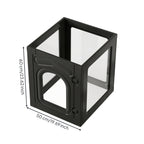 Indoor Kennel Wipe-Clean Modular Pet Enclosure with Latch Door Clear Acrylic Dog Playpen, Black