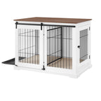 Dog Crate Furniture, Side Opening Wooden Dog Crate, Indoor Side Table, All Season Furniture Dog Crate with Tray and Cushion for Medium and Large Dogs(Small)