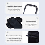 3 in 1 One-Click Foldable Pet Stroller, Detachable Dog Cat Travel Pushchair, 4 Wheels Dog/Cat Puppy Stroller, Travel Carrier for Small/Medium Pet with Storage Basket,Black