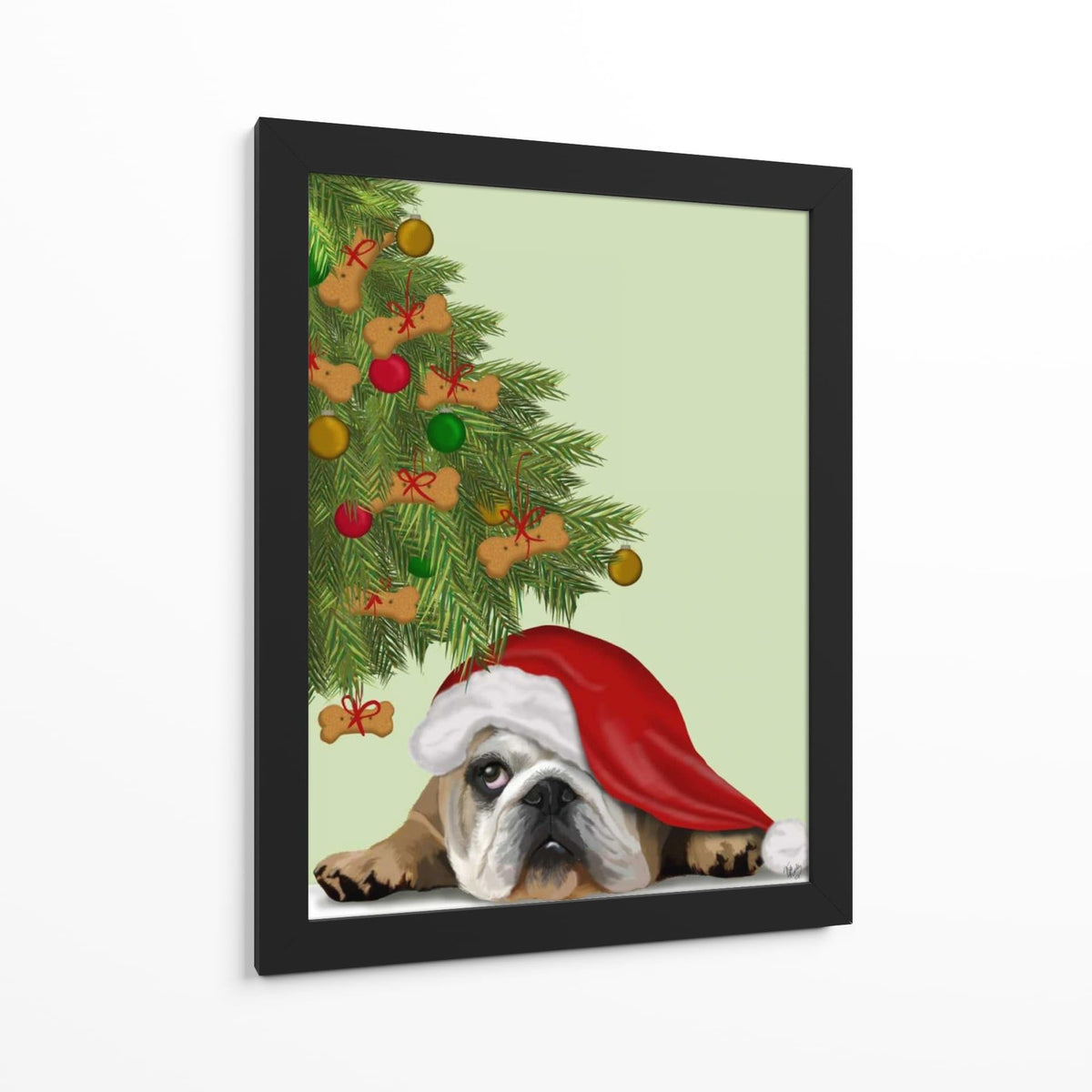 Canvas Lab | English Bulldog, Cookie Tree by Fab Funky | 30 x 40 in | Canvas Print Wall Art | Animals, Dogs, Nature, Whimsical | Wall Decor for Bedroom, Living Room or Office