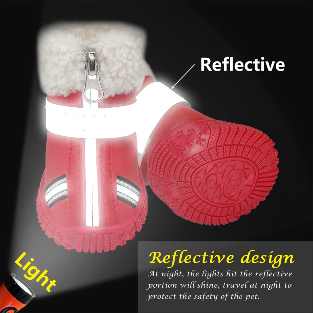 Pet Shoes Dog Shoes Winter Cotton Anti Slip Dog Rain Snow Boots Reflective Waterproof Pet Shoes Footwear for Medium Large Dogs Bulldog (Black 5 Code)