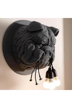 SODEF Decorative Bulldog Wall Sculpture Figurine 44x44cm Black Polyester Modern Animal Art - Black