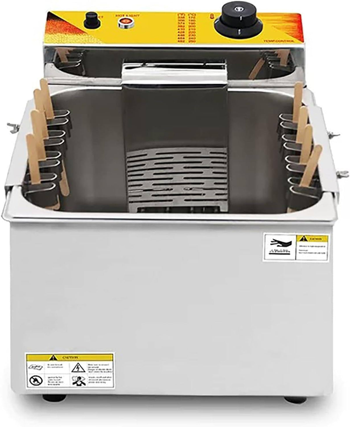 Commercial 12L Electric Corn Dog Fryer, 2500W Automatic Temperature Control Cheese Stick Hot Dog Machine with Stainless Steel Basket for Restaurant Use