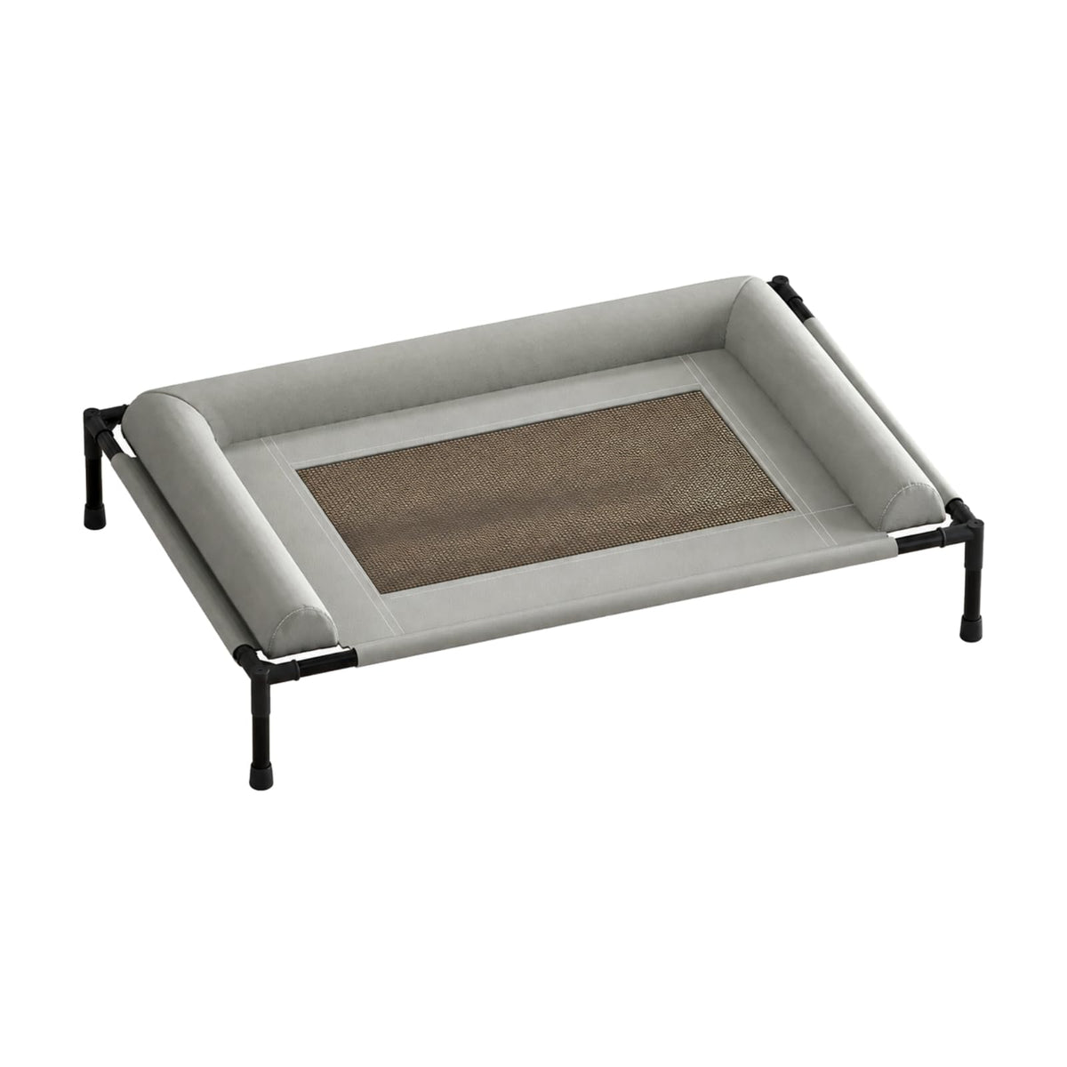 Almencla Heightened Dog Bed with Metal Frame Washable Elevated-Canine Bed with Side Bolsters for Travel, M, 3 Pillow