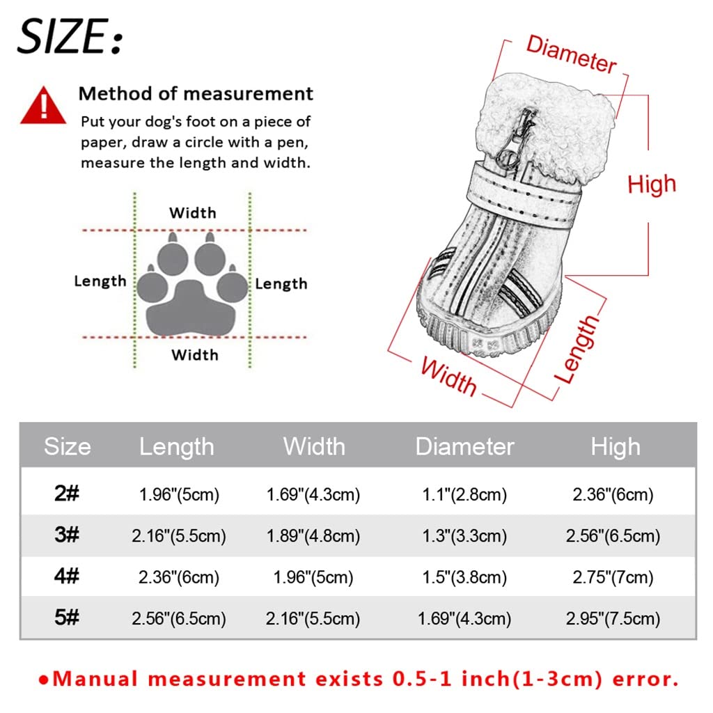 Pet Shoes Dog Shoes Winter Cotton Anti Slip Dog Rain Snow Boots Reflective Waterproof Pet Shoes Footwear for Medium Large Dogs Bulldog (Black 5 Code)